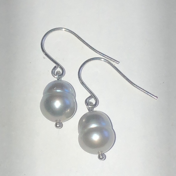Honora Jewelry - Honora Elegant Silver Gray Genuine Pearl Drop Earrings